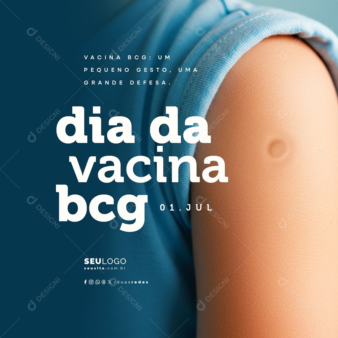 Dia da Vacina BCG 01 de Julho Social Media PSD Editável