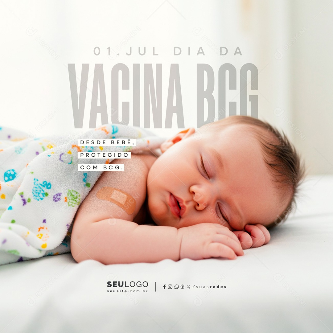 Dia da Vacina BCG 01 de Julho Social Media PSD Editável