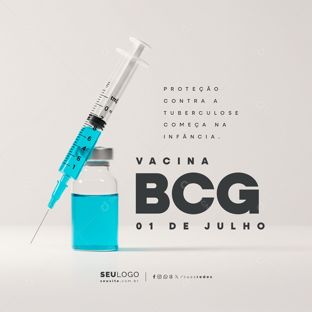 Dia da Vacina BCG 01 de Julho Social Media PSD Editável