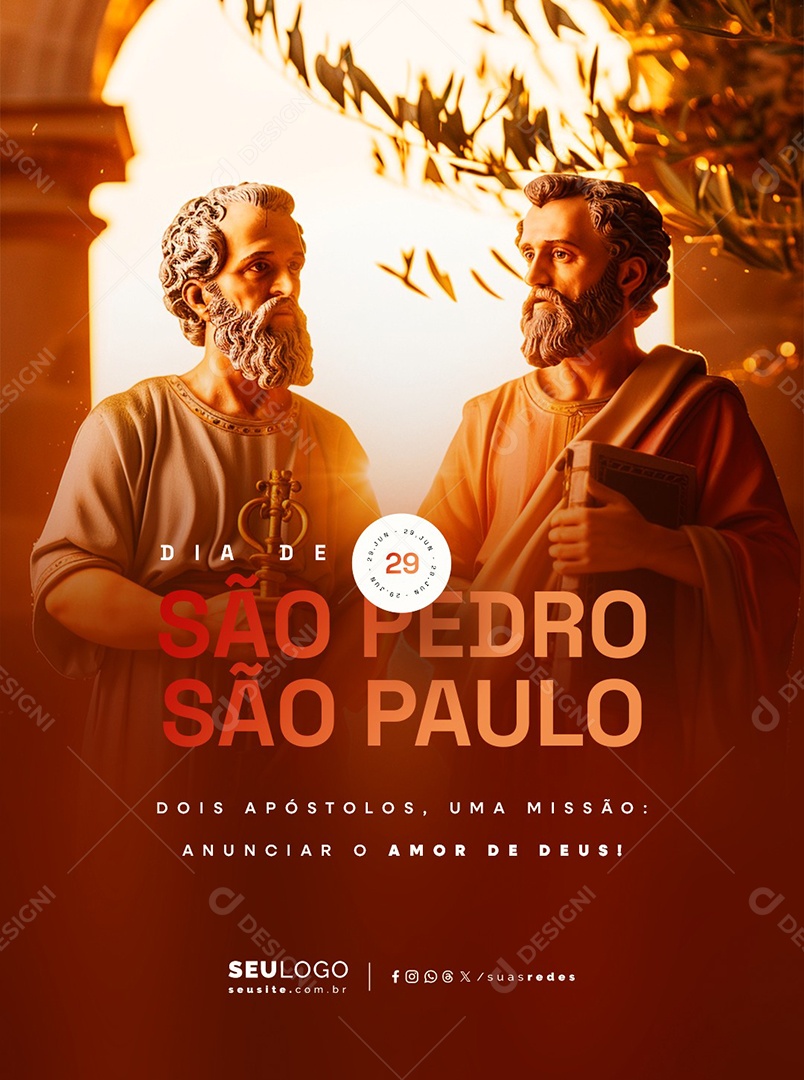 Dia de São Pedro São Paulo 29 de Junho Social Media PSD Editável