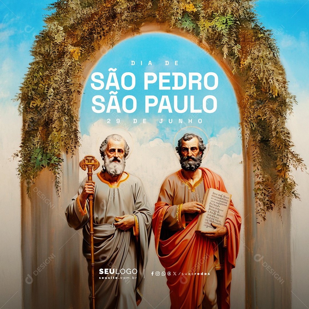 Dia de São Pedro São Paulo 29 de Junho Social Media PSD Editável
