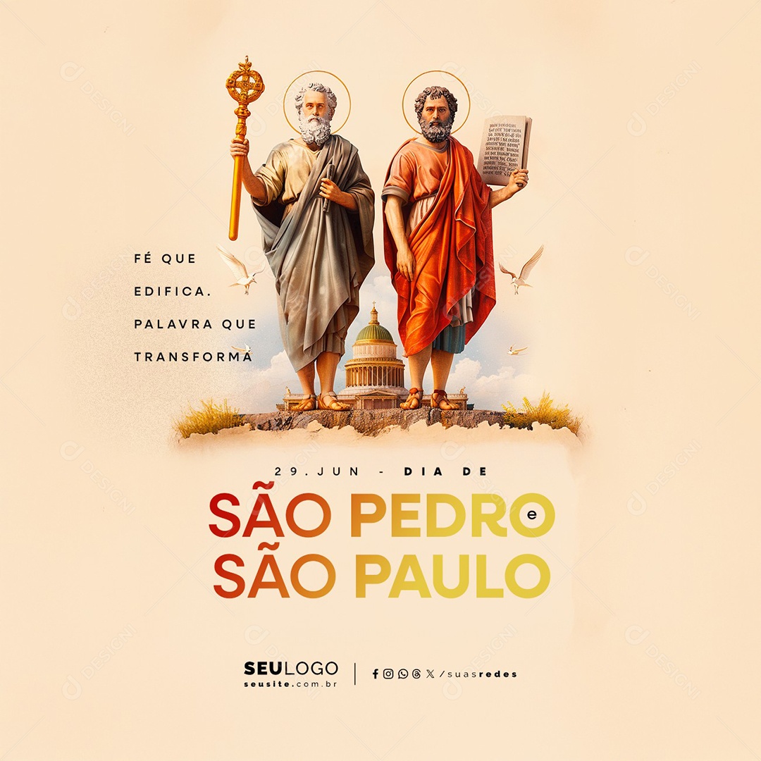 Dia de São Pedro São Paulo 29 de Junho Social Media PSD Editável