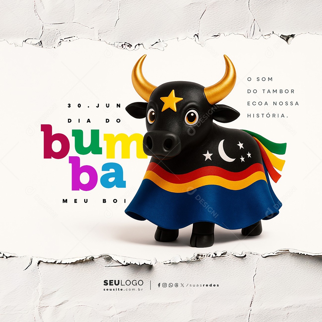 Dia do Bumba Meu Boi 30 de Junho Social Media PSD Editável
