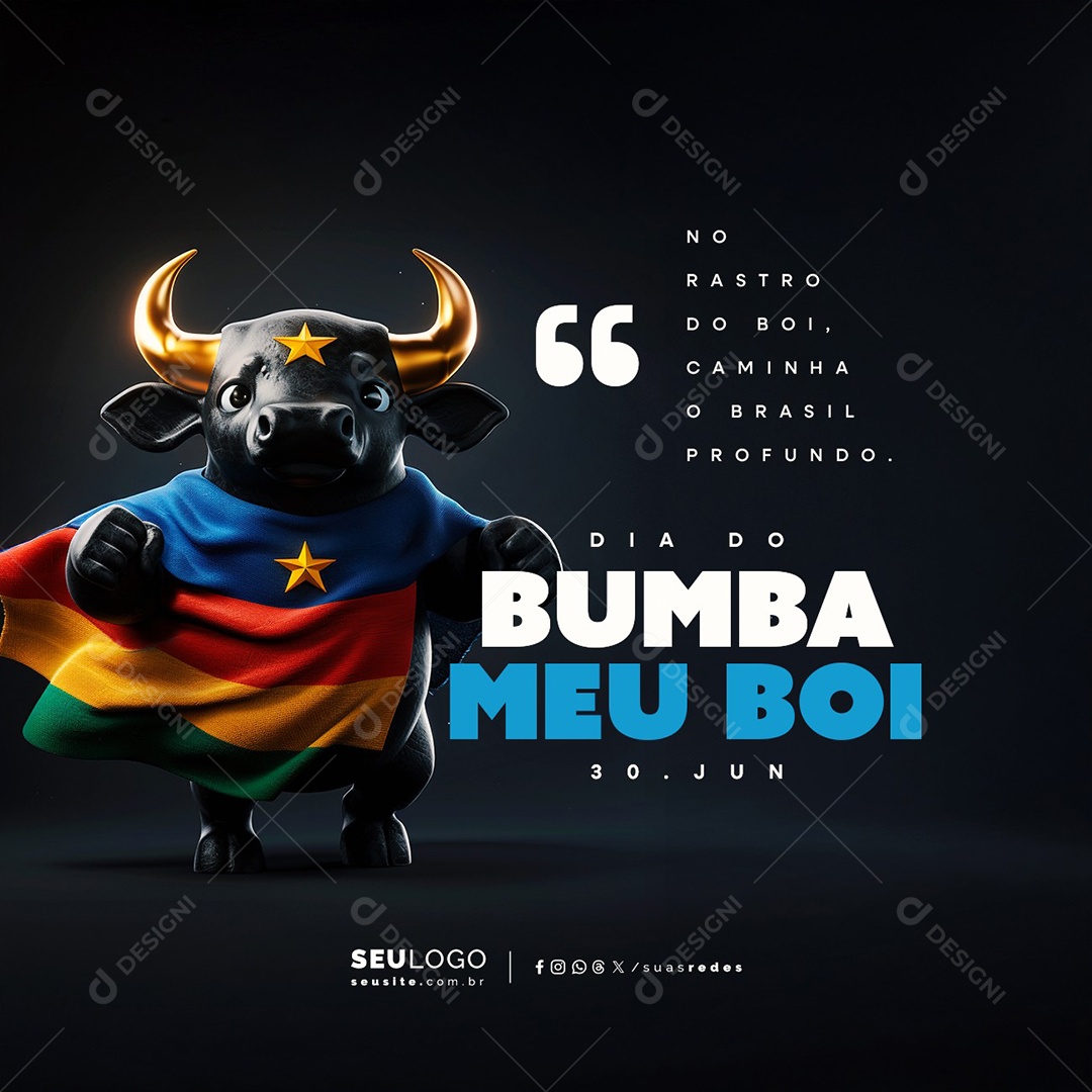 Dia do Bumba Meu Boi 30 de Junho Social Media PSD Editável