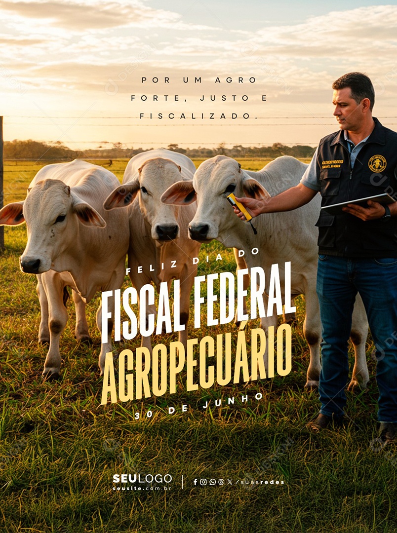 Feliz Dia do Fiscal Federal Agropecuário 30 de Junho Social Media PSD Editável