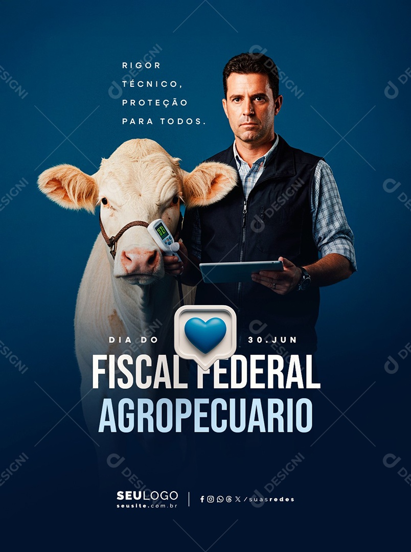 Dia do Fiscal Federal Agropecuário 30 de Junho Social Media PSD Editável