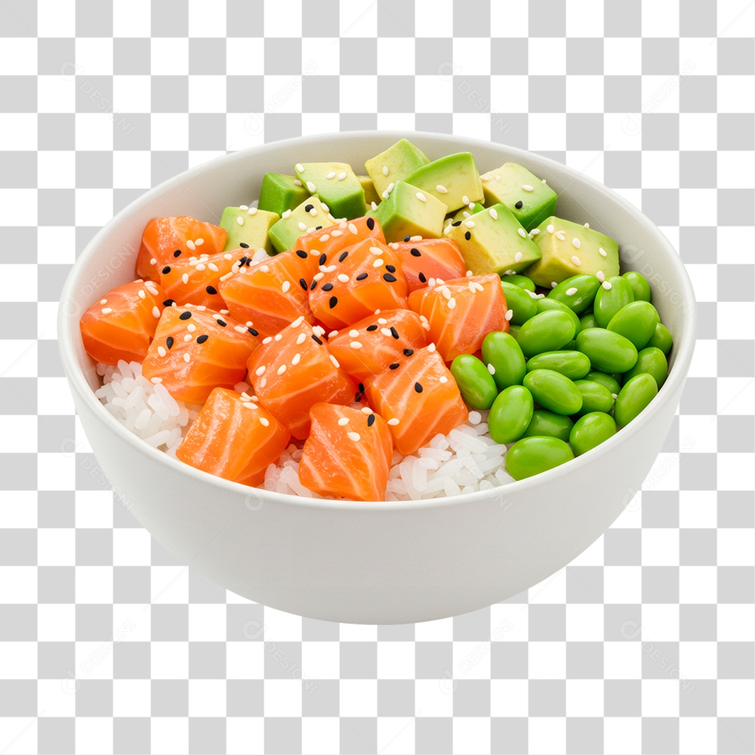 Tigela de Poke Bowl PNG Transparente