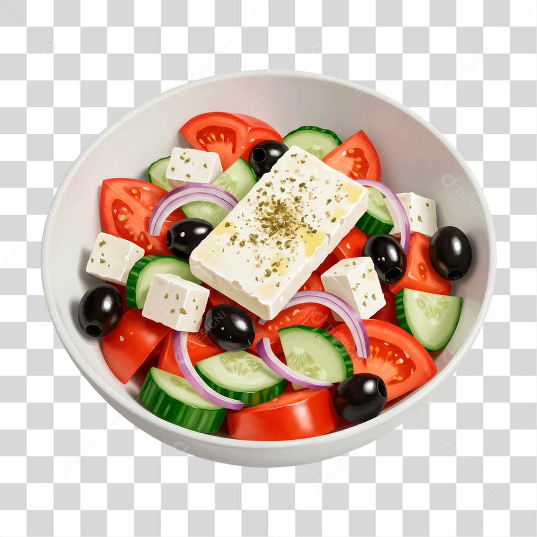 Tigela de Salada Grega PNG Transparente