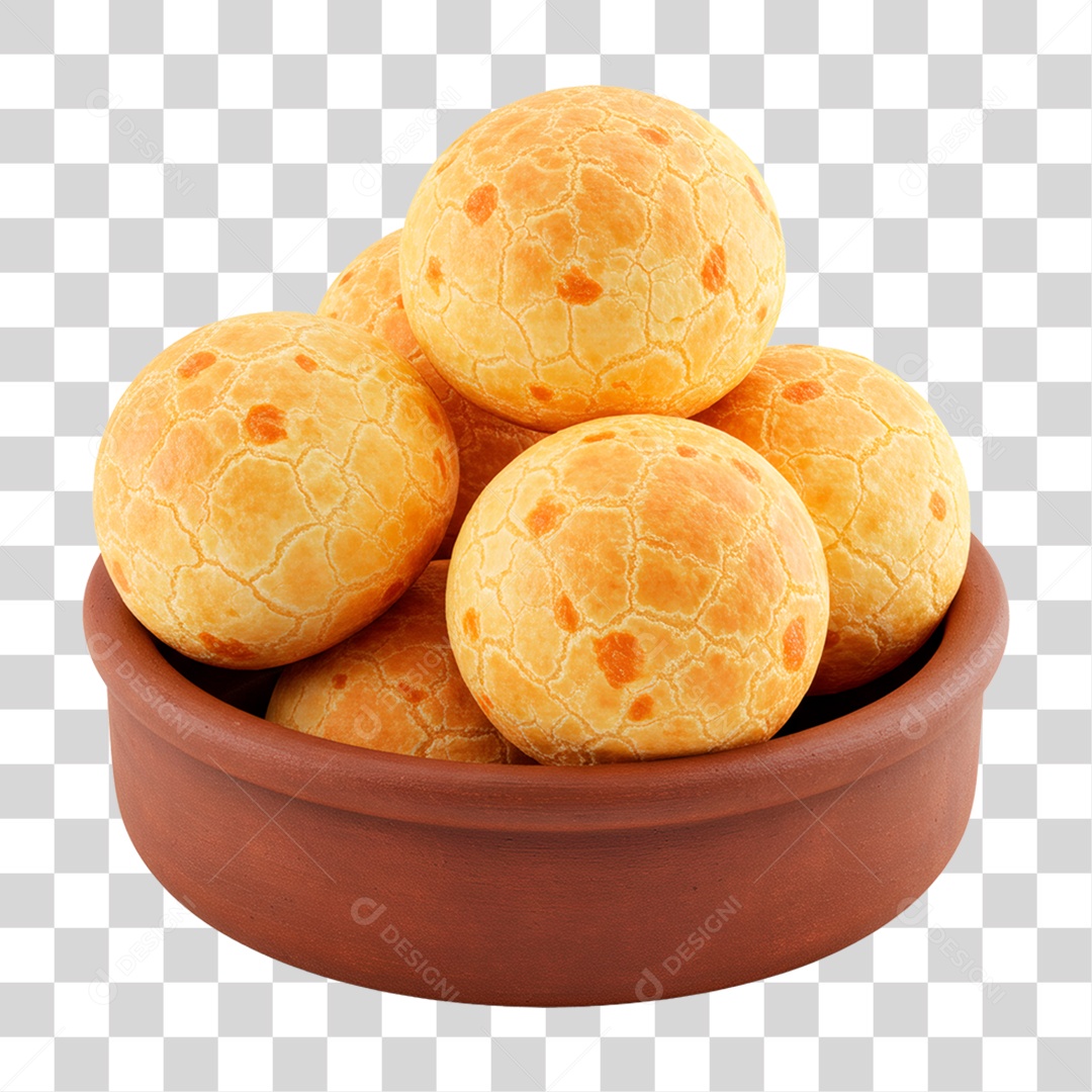 Tigela com Pão de Queijo PNG Transparente