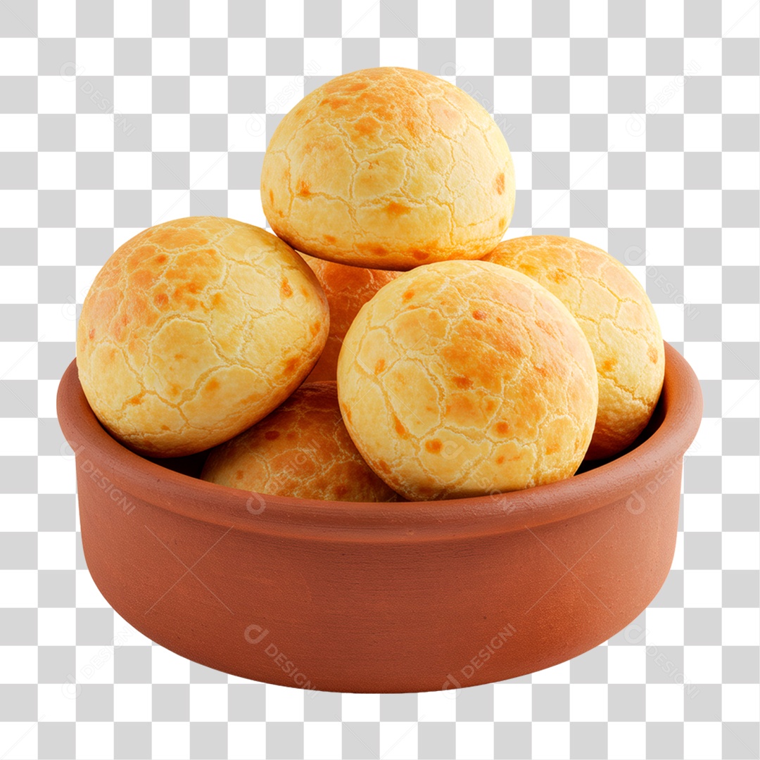 Tigela com Pão de Queijo PNG Transparente