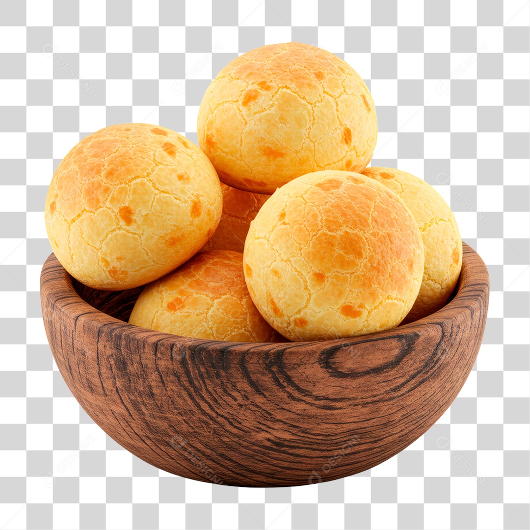 Tigela com Pão de Queijo PNG Transparente