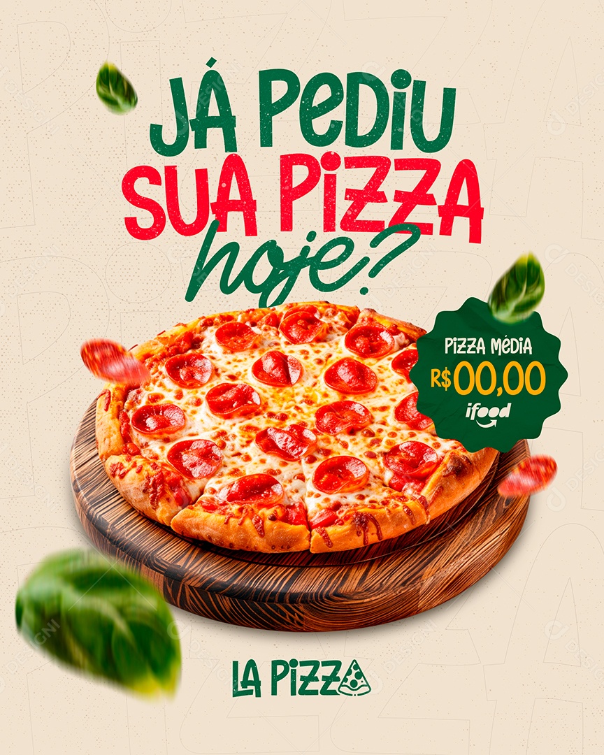 Já Pediu Sua Pizza Hoje? Social Media PSD Editável