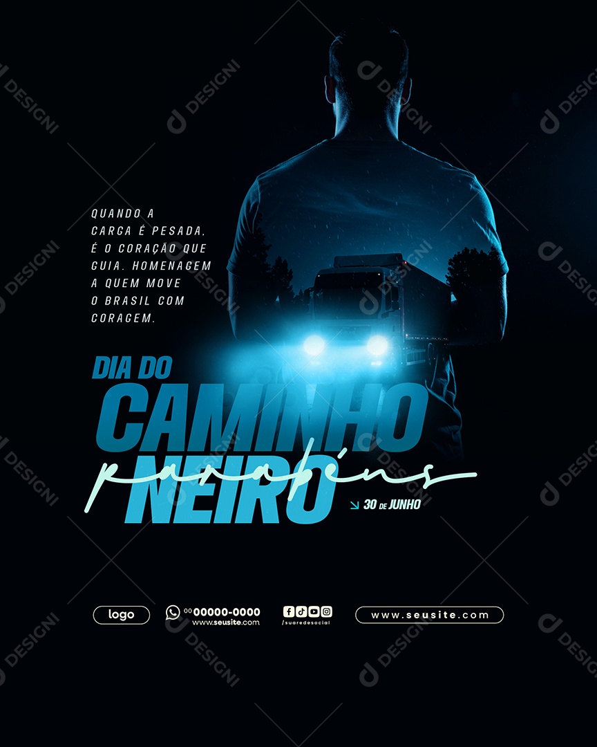 Dia do Caminhoneiro 16 de Setembro Social Media PSD Editável