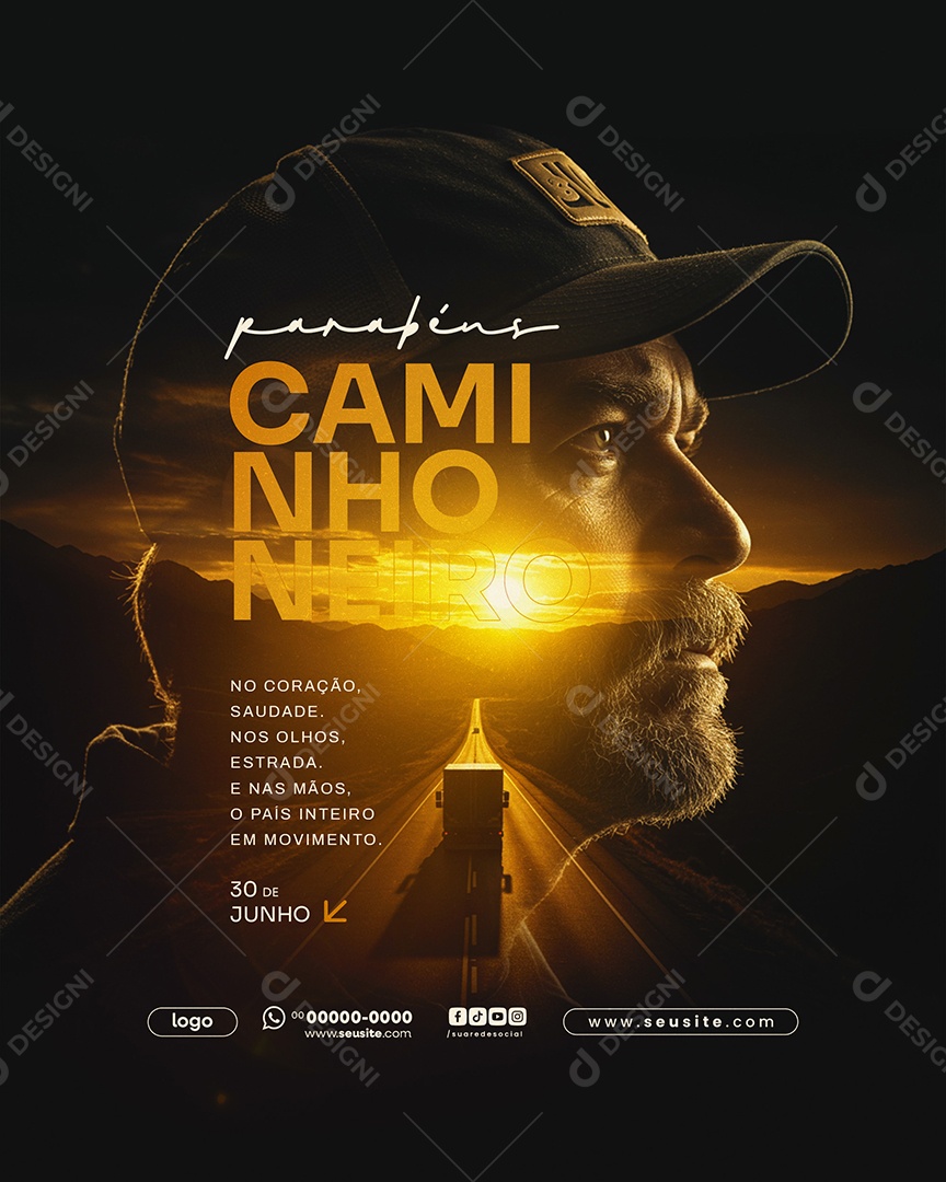 Dia do Caminhoneiro 16 de Setembro Social Media PSD Editável