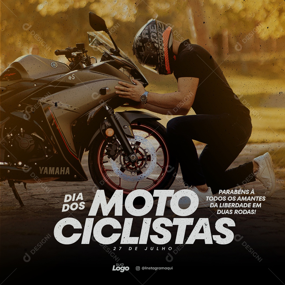 Dia do Motociclista Dia 27 de Julho Social Media PSD Editável