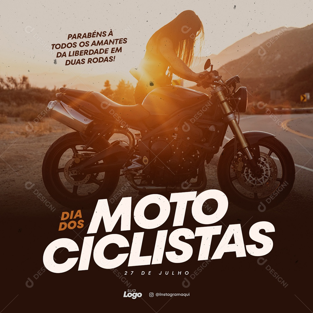 Dia do Motociclista Dia 27 de Julho Social Media PSD Editável