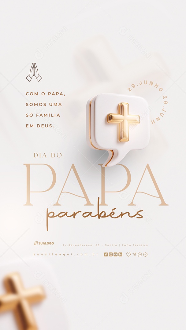 Story Dia do Papa 29 de Junho Parabéns Social Media PSD Editável