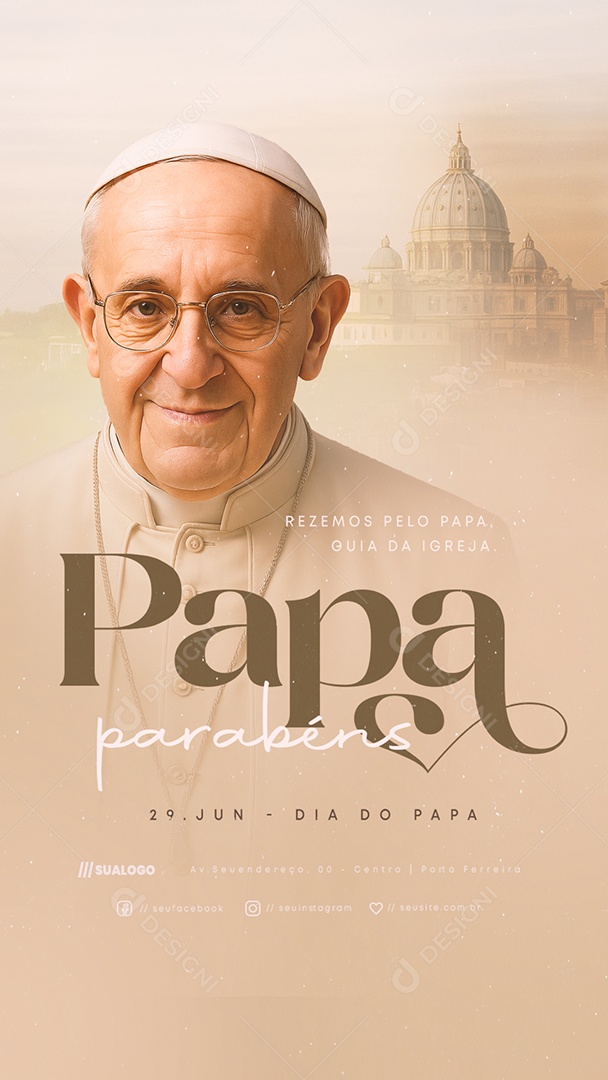 Story Dia do Papa 29 de Junho Social Media PSD Editável