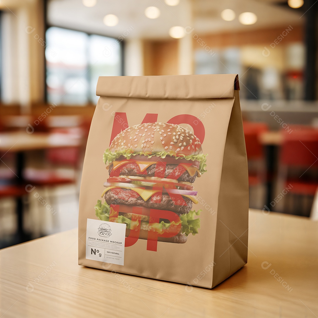 Embalagem de Comida PSD Editável Mockup