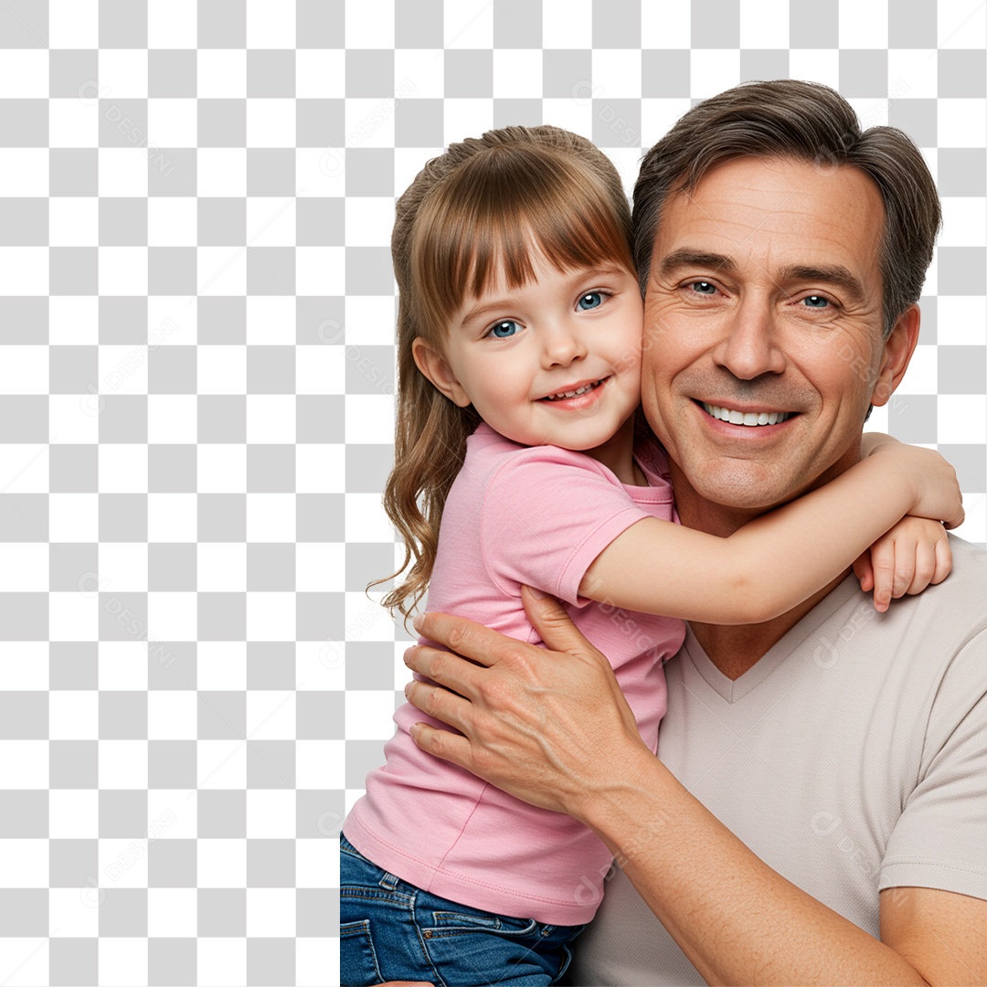 Pai e Filha Sorrindo PNG Transparente