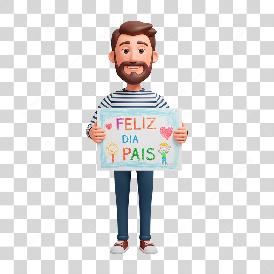 Personagem Homem Segurando Cartas PNG Transparente