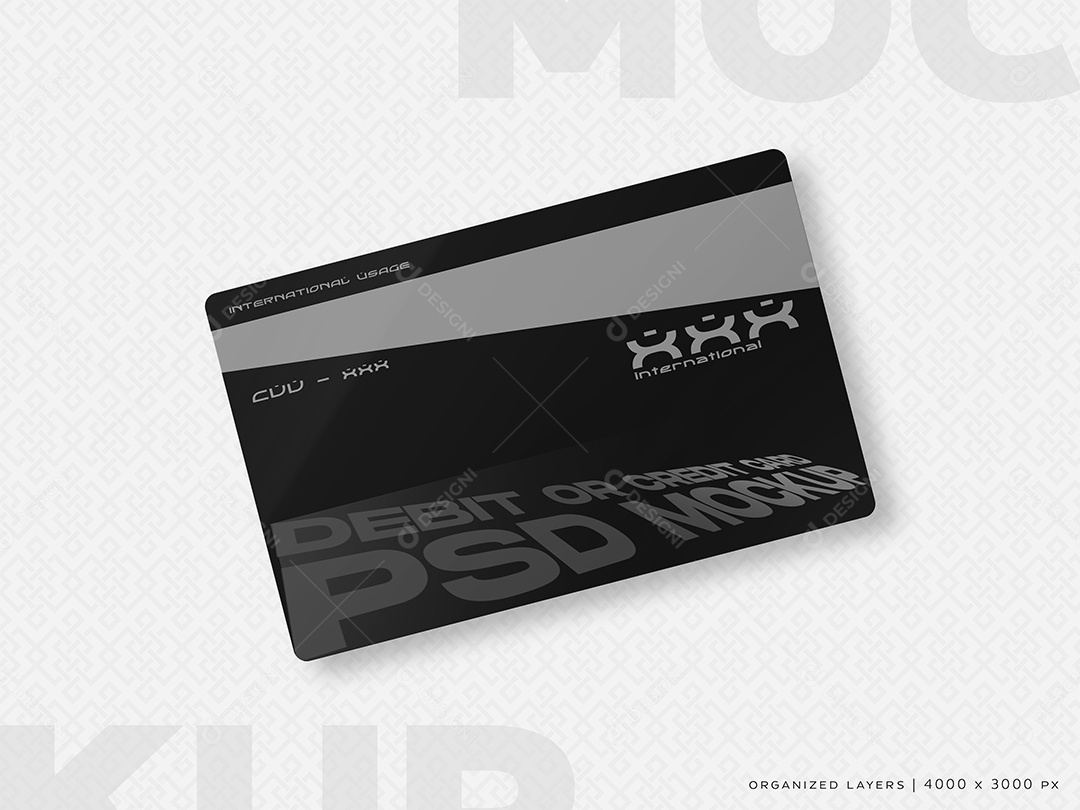 Mockup de Cartão de Crédito e Débito PSD Editável