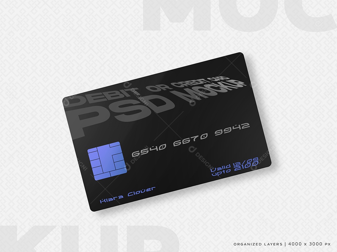 Mockup de Cartão de Crédito e Débito PSD Editável