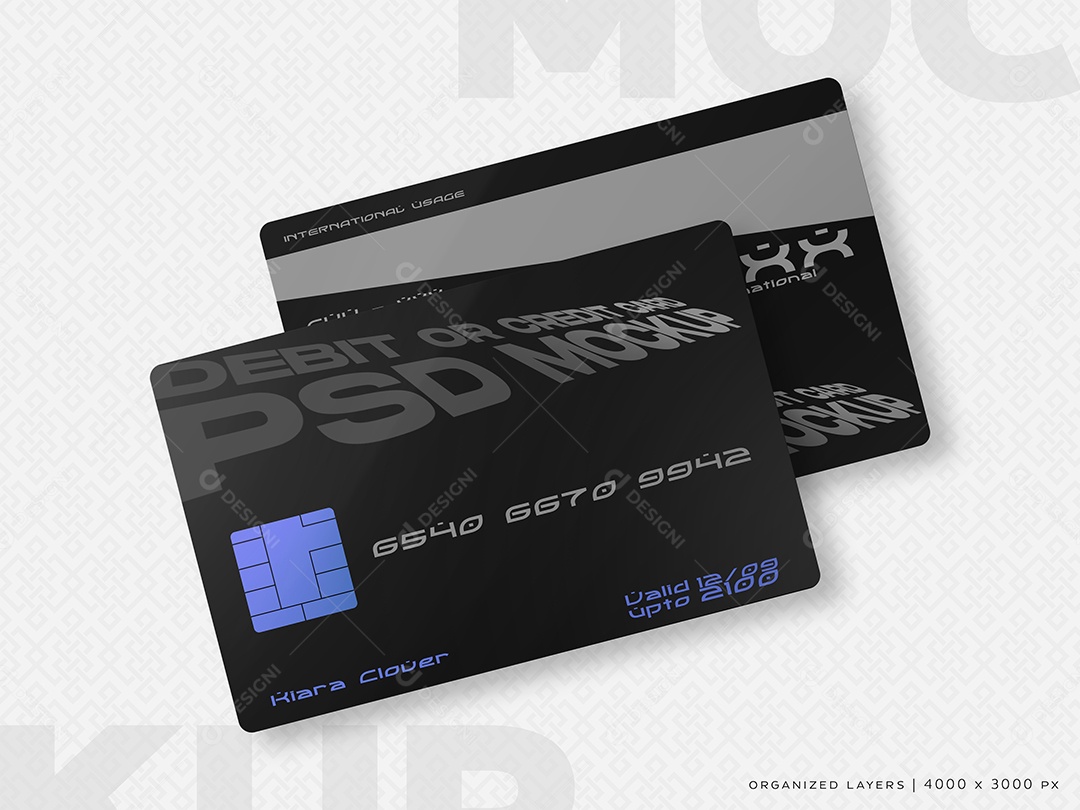 Mockup de Cartões de Crédito e Débito PSD Editável