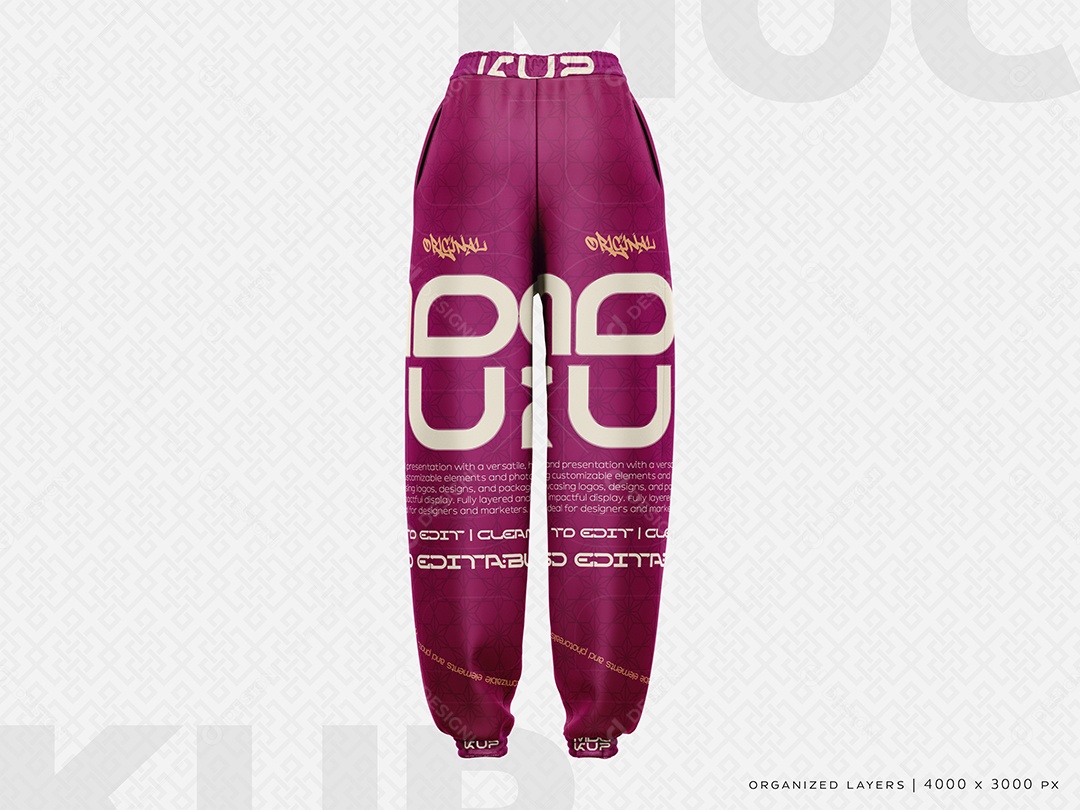 Calça Social Mockup PSD Editável