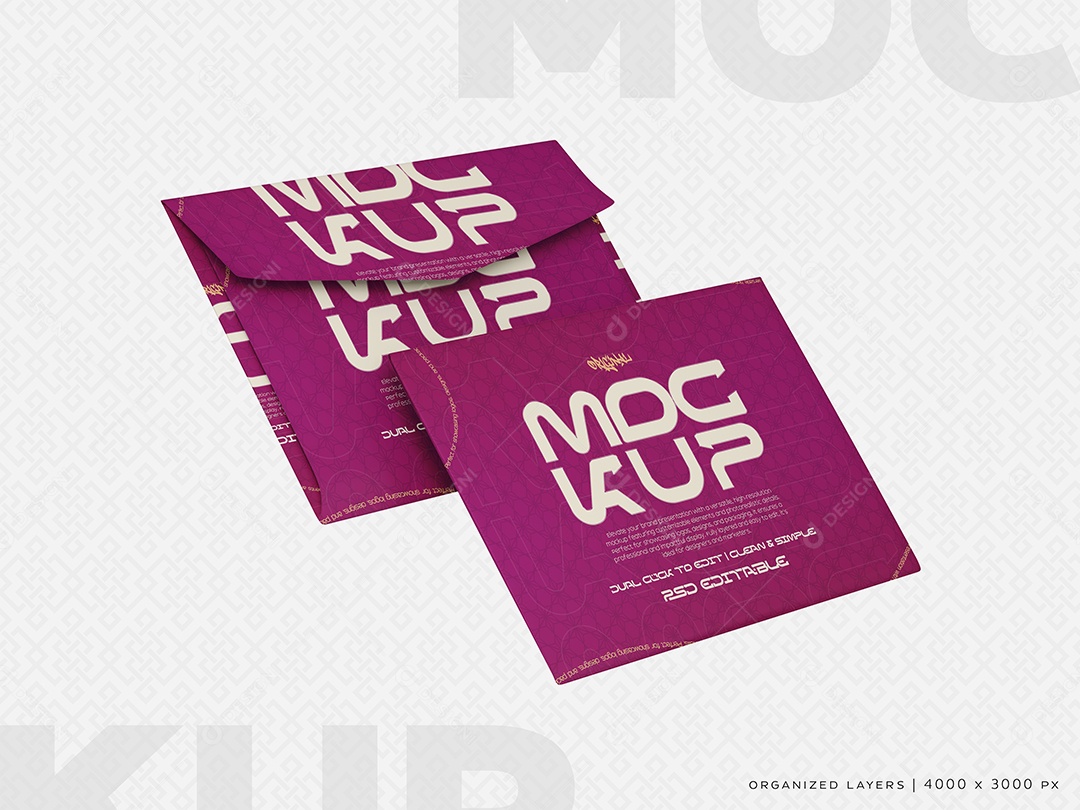 Mockup Carta de Convite PSD Editável