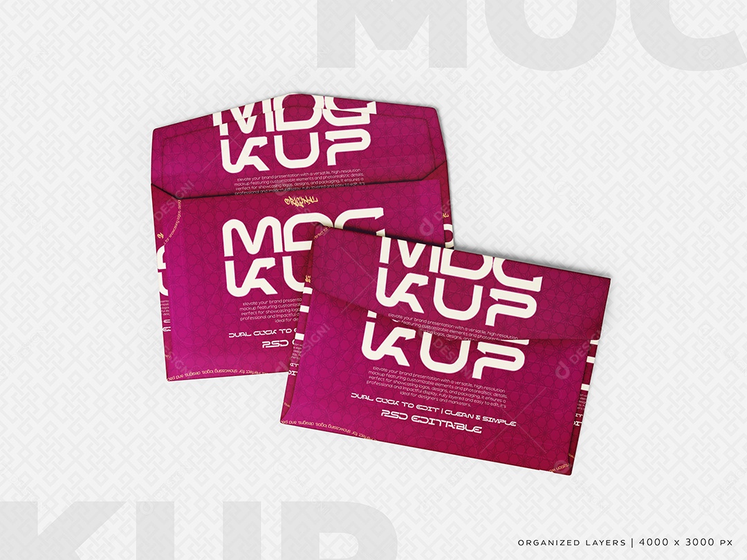 Mockup Carta de Convite PSD Editável