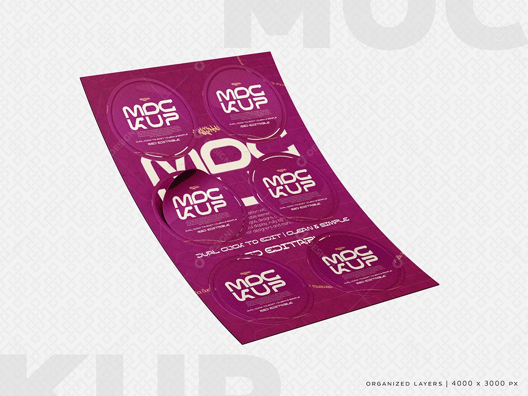 Adesivos Logos Empresas Etiquetas Mockup PSD