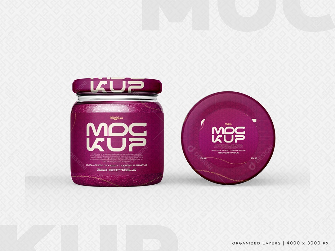 Mockup Potes de Vidro PSD Editável