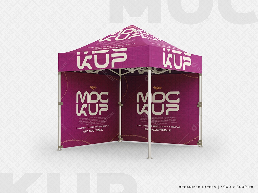 Tenda de Exposição Mockup PSD Editável