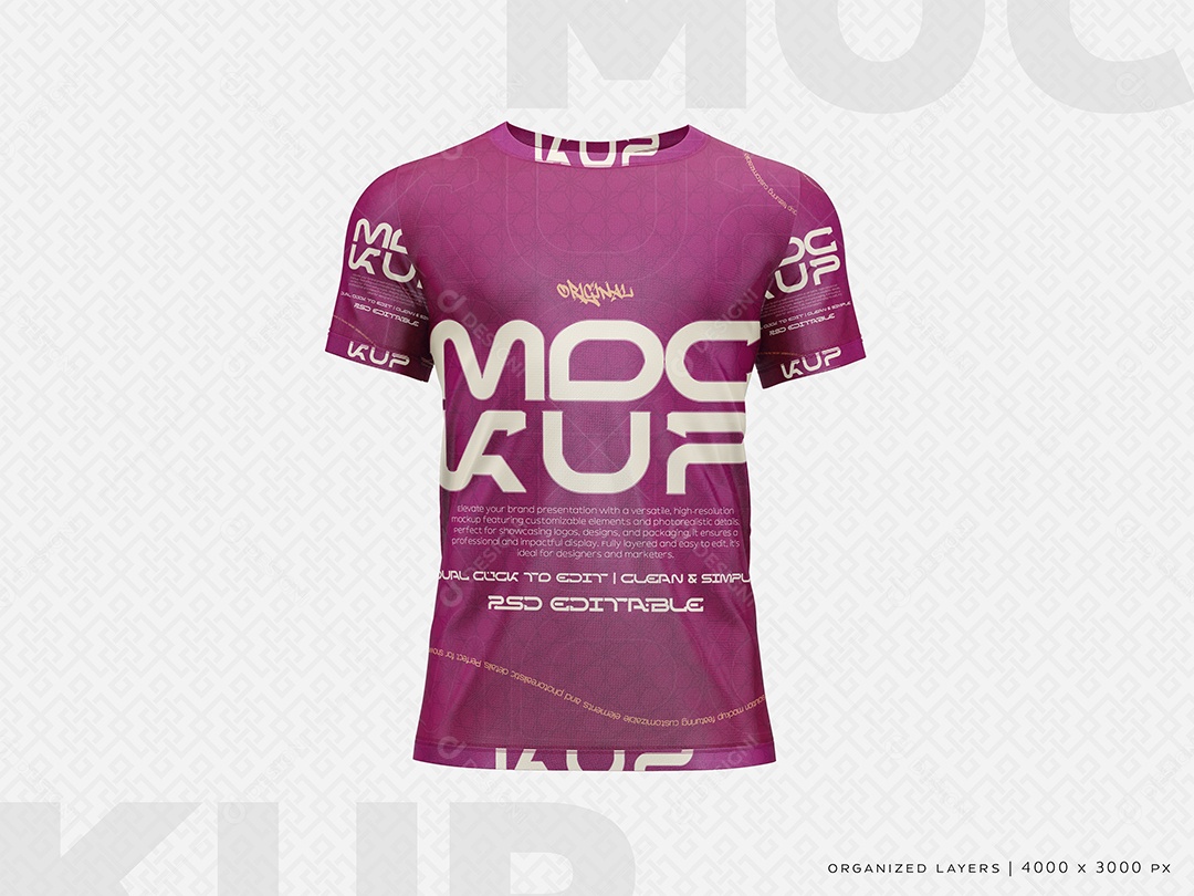 Camisa Manga Curta Mockup PSD Editável