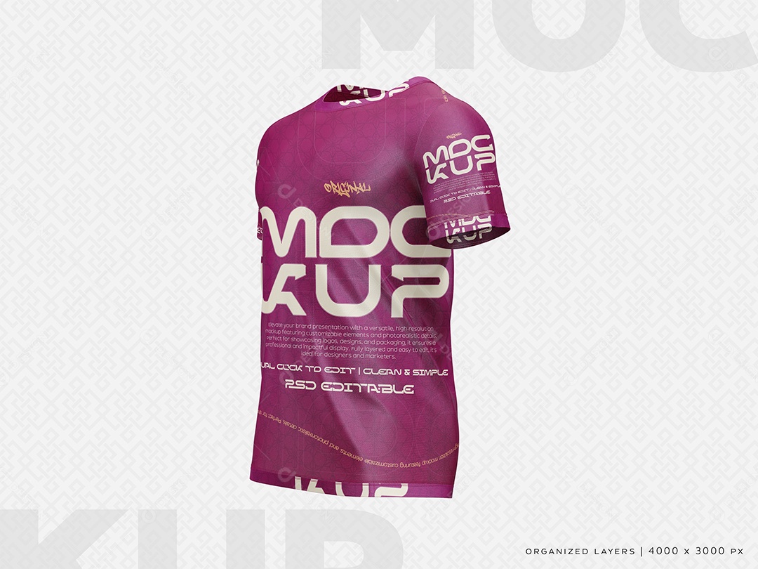 Camisa Manga Curta Mockup PSD Editável