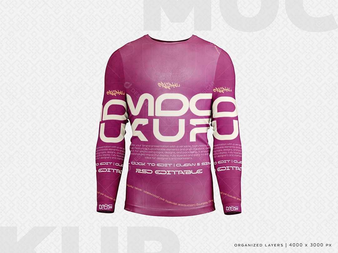 Mockup de camiseta de manga comprida, ângulo 1 Mockup