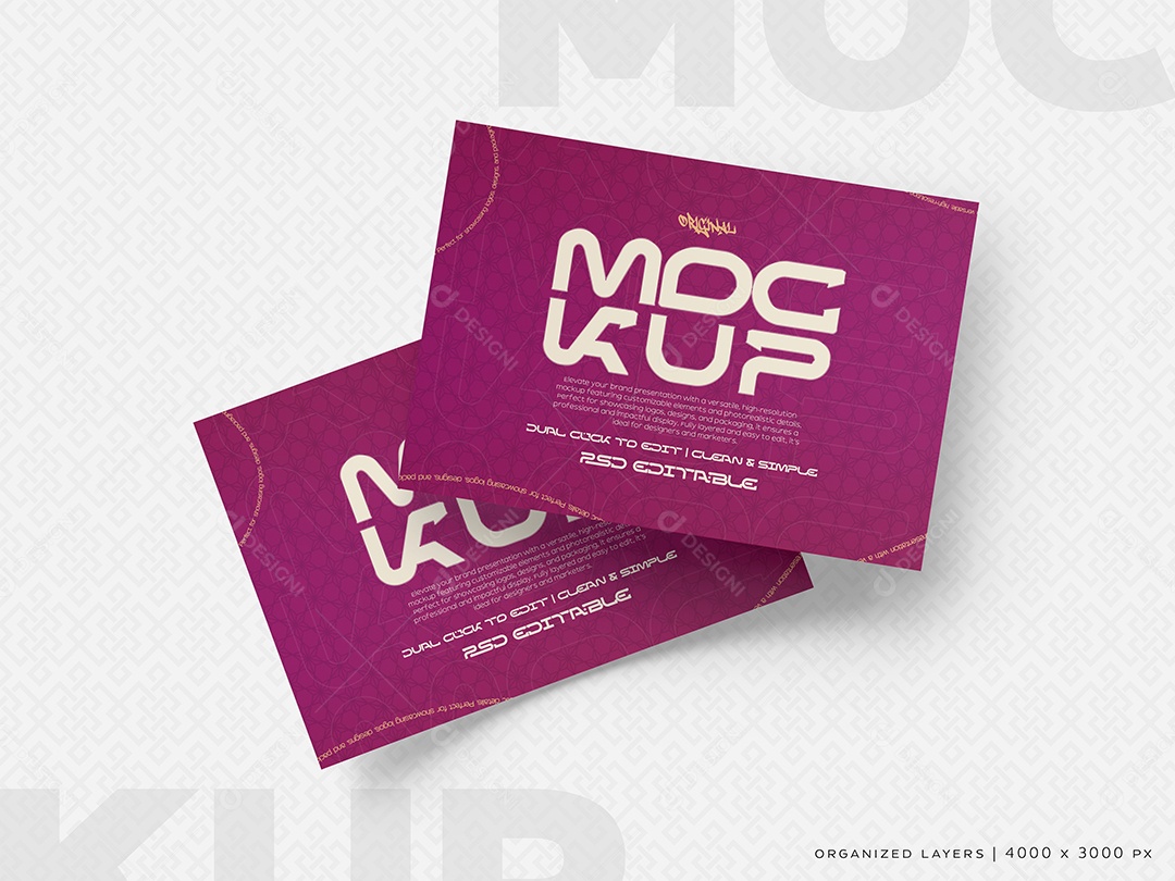 Mockup Cartão de Visita PSD Editável