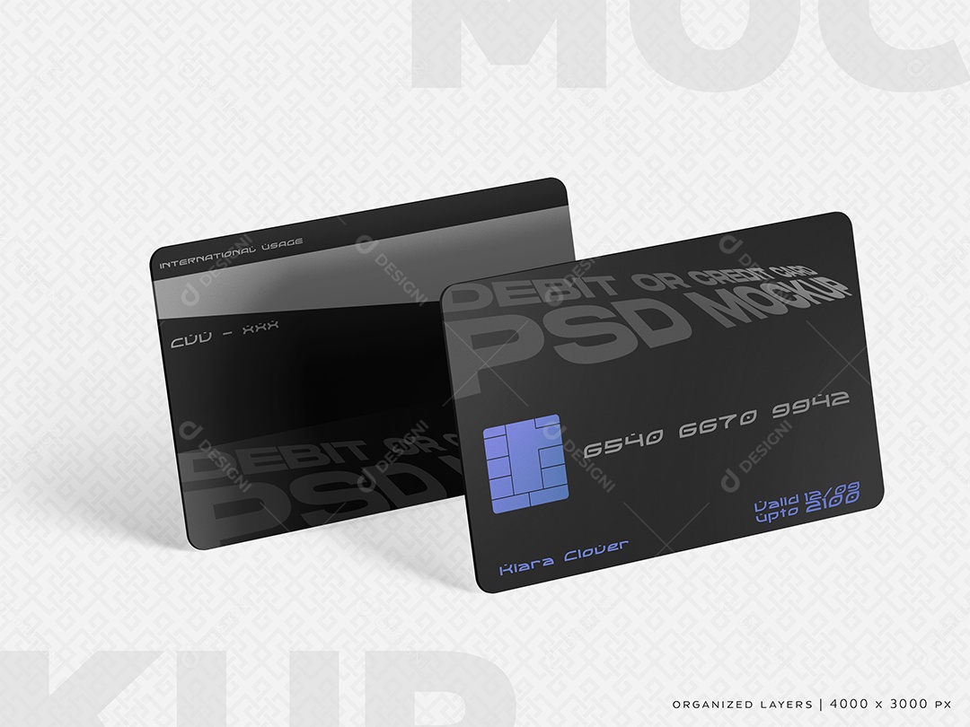 Mockup de Cartões de Crédito e Débito PSD Editável