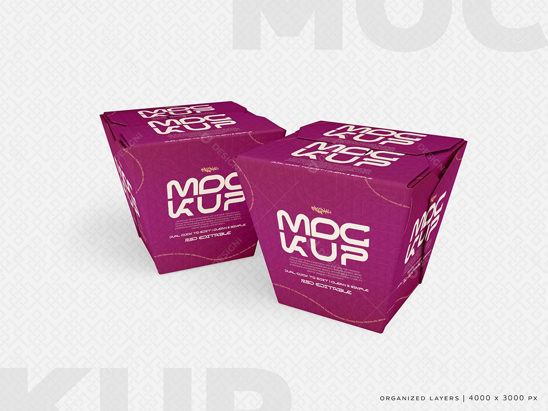 Mockup de Embalagem de Fast Food PSD Editável