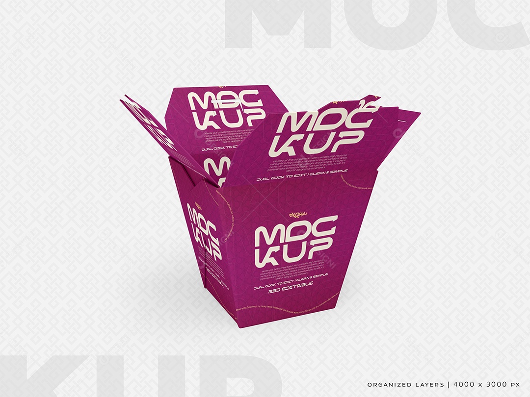 Mockup de Embalagem de Fast Food PSD Editável