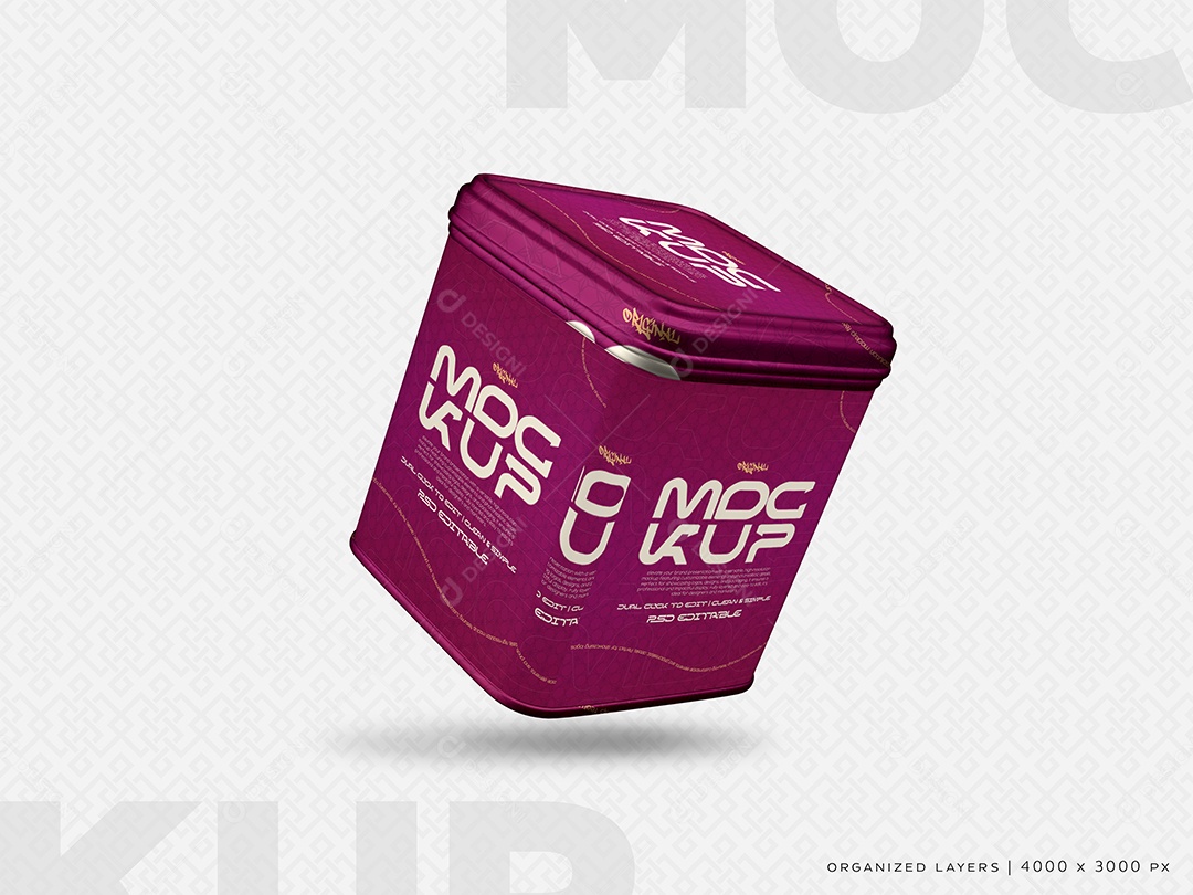 Balde de Plástico Mockup PSD Editável