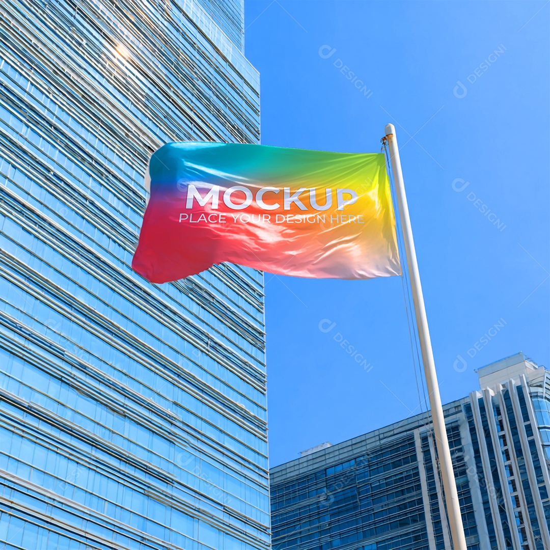 Mockup de Bandeira PSD Editável