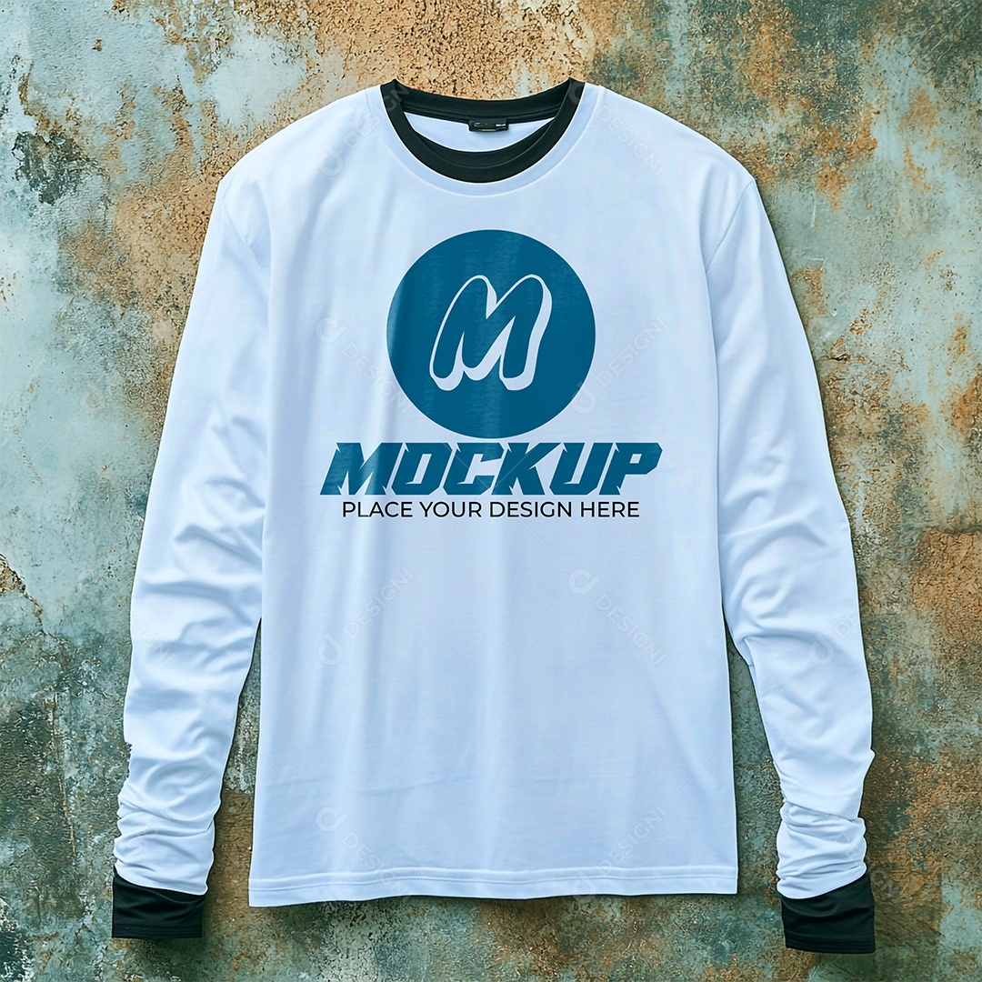 Mockup de Camisa Gola O PSD Editável