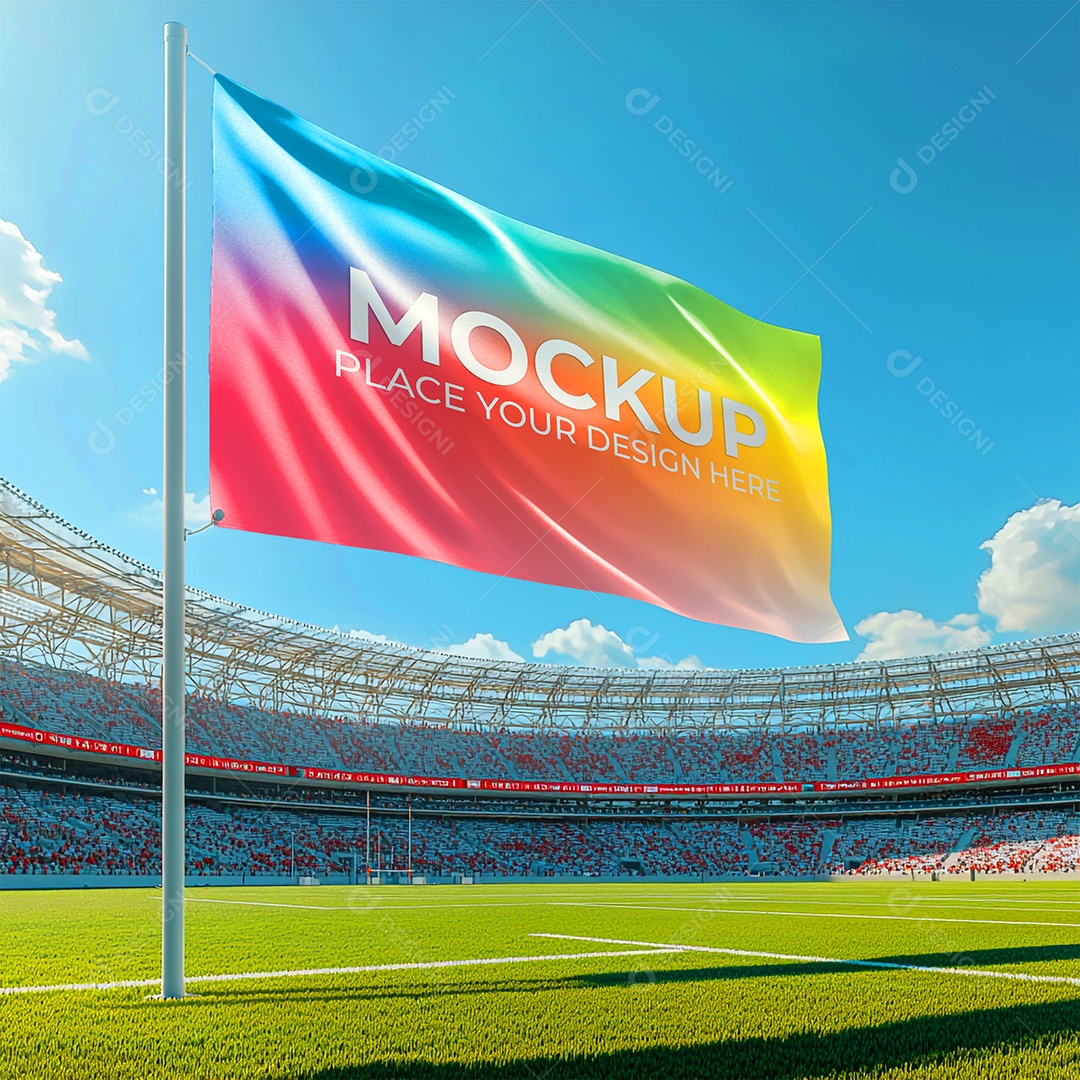 Mockup de Bandeira PSD Editável