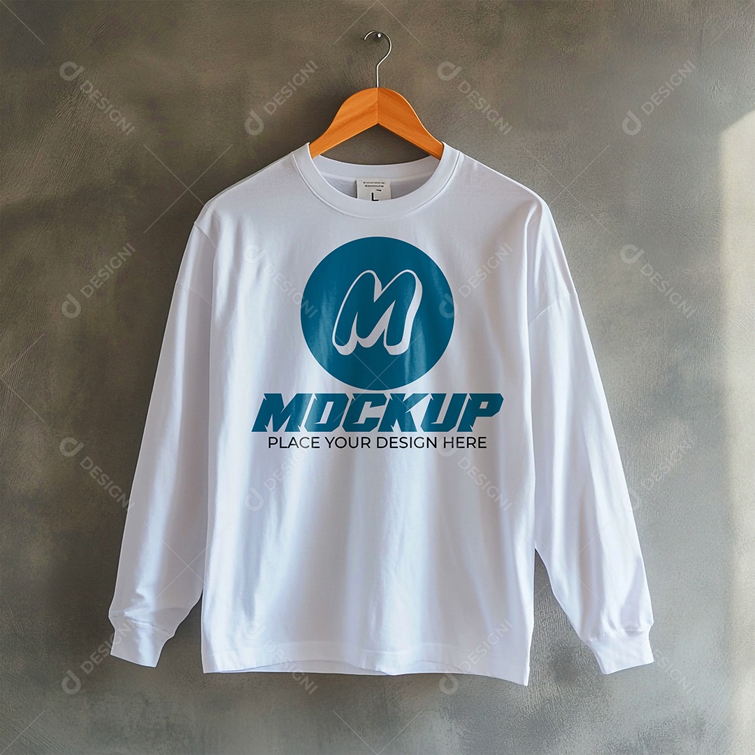 Mockup de Camisa Gola O PSD Editável