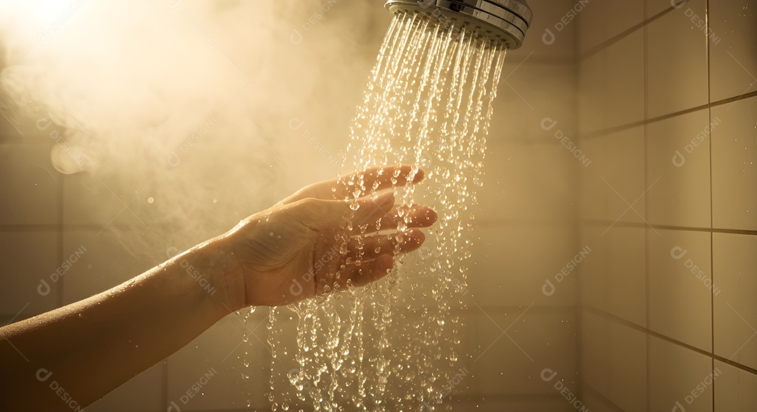 Retrato realista mão manuseando o que parece ser uma torneira