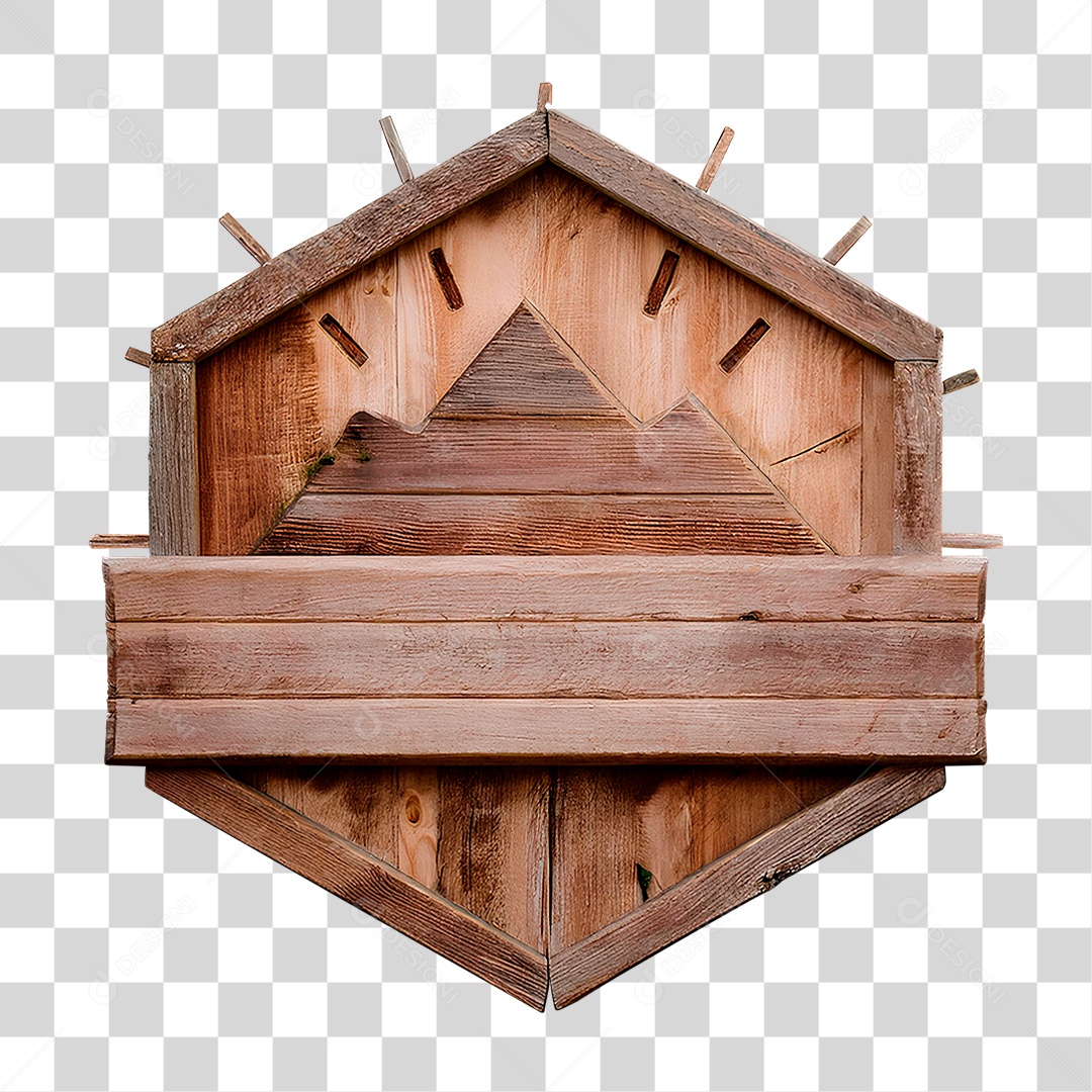 Placa de Madeira PNG Transparente