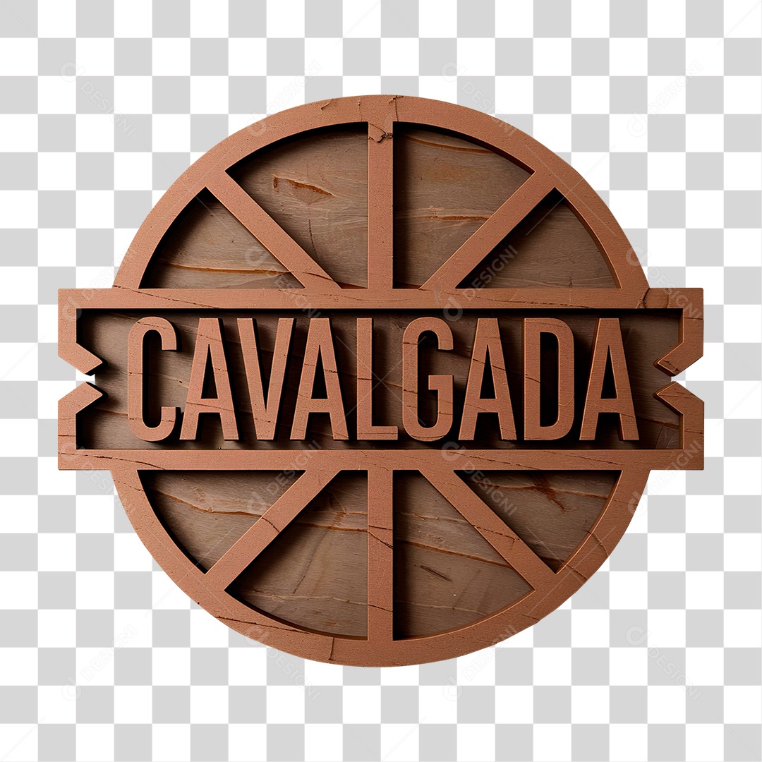 Selo 3D Cavalgada para Composição PNG Transparente