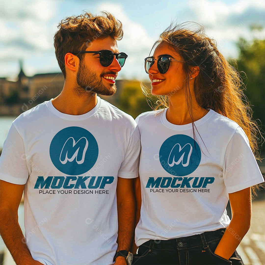 Mockup de Camisa Gola O PSD Editável